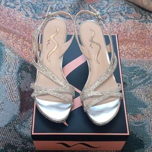 Elegant Silver Strappy Sandals